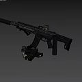 Modern Tactical Rifle With Multiple Magazines And Accessories On White Surface 3d model
