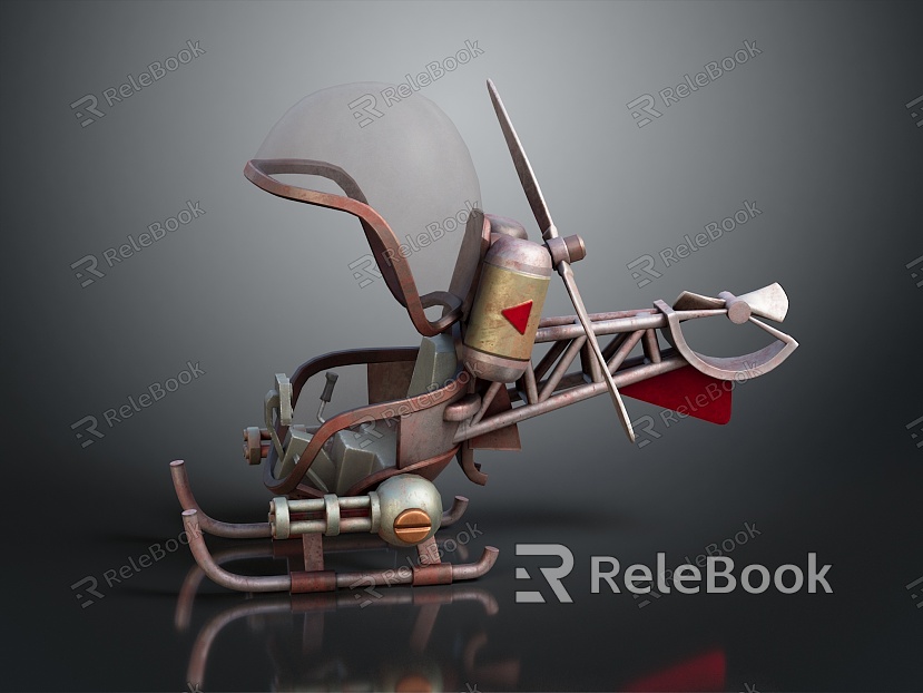 Retro helicopter cartoon helicopter warhead helicopter model