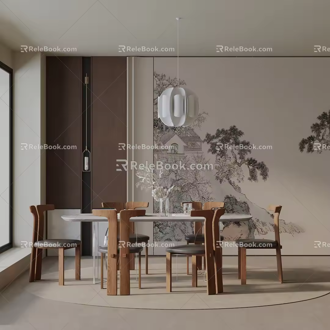 Modern table combination 3d model