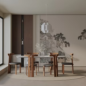 Modern table combination 3d model
