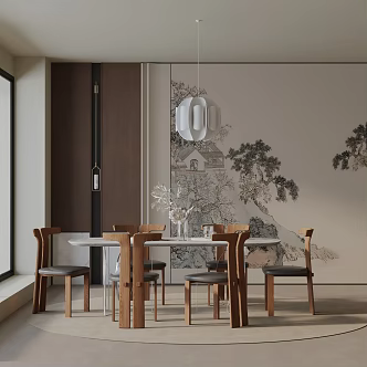 Modern table combination 3d model