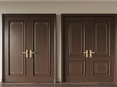 New Chinese Double Door 3d model