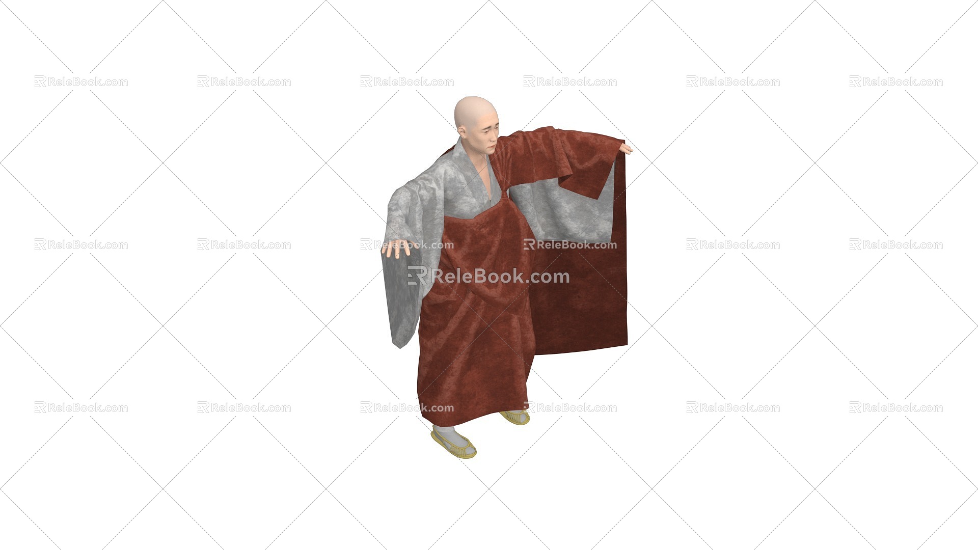 Monk Master Lama Japanese monk Tubo monk old monk Dongying monk alms mage cloth monk master elder abbot dustless monk 3d model