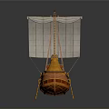 Ancient Wooden Sailing Boat Model With White Sails And Traditional Design