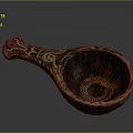 Vintage Handcrafted Wooden Spoon With Intricate Carved Patterns And Decorative Handle