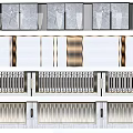 Modern Building Exterior Wall Design With Marble Panels And Metal Accents