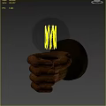 Vintage Industrial Wooden Fist Design Wall Lamp With Transparent Bulb And Yellow Filament