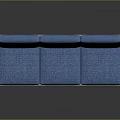 Modern Blue Fabric Sofa With Metal Frame And Three Seats