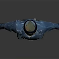 Futuristic Sci Fi Character Wearing Blue Jacket Gray Pants And Helmet