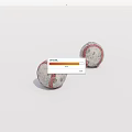 Two White Sports Equipment Baseballs With Red Stitching And Worn Texture Design