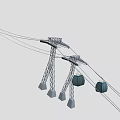 Amusement Cable Car Ride Equipment With Steel Support Towers And Hanging Cables