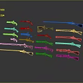 Various Firearms Collection With Different Types Neatly Arranged On