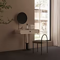 Cream style dressing table combination dressing chair ornaments 3d model