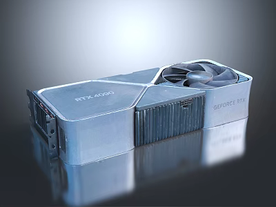 NVIDIA GeForce RTX Graphics Card with Cooling Fan and Metallic Casing 3d model