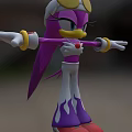 Cartoon Character With Purple Fur White Purple Outfit Yellow Goggles And Red Shoes
