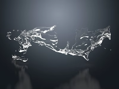 Water Fountain Design With Flowing Water Dynamic Splash And Elegant Reflection 3d model