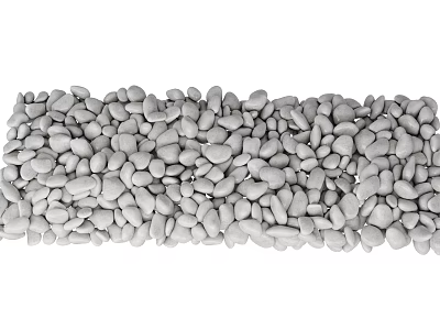Natural Gray Garden Pebbles Decorative Stones For Landscaping And Path Design 3d model