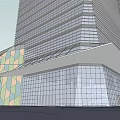Modern High Rise Office Building Complex With Grid Facade And Glass Design 3d model