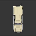 Beige Armored Military Vehicle With Heavy Armor Off Road Tires And Door Emblem