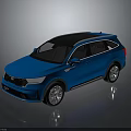 Blue SUV With Black Roof And Modern Design Featuring Silver Wheels