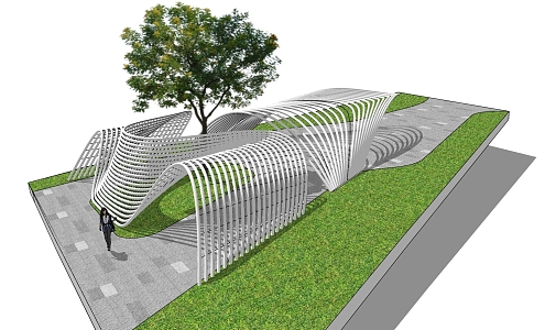 Styling Corridor Special-shaped Corridor Park Landscape Setches 3d model