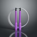 Purple Handle Jump Rope With Transparent Cable For Fitness Training