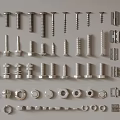 Display Of Assorted Metal Fasteners Screws Bolts Nuts Washers And Hinges