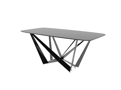 Modern Coffee Table With Sleek Surface And Geometric Metal Crossed Legs Design 3d model