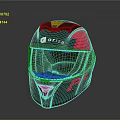 Arize Black Red Tactical Weapon Helmet Featuring APEX Logo And Protective Design 3d model