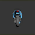 Blue Sport Motorcycle With Sleek Design Black Accents And Reflective Finish