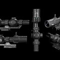 Tactical Rifle Scope With Black Design Adjustable Knobs And 6061 T6 Mount