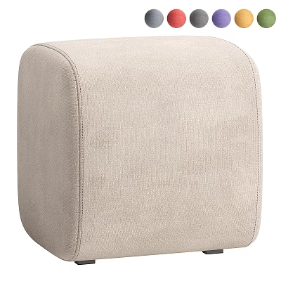 Modern Upholstered Beige Shoe Bench With Stitched Details For Entryway 3d model