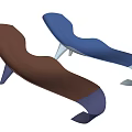 Modern Brown And Blue Curved Lounge Chairs With Sleek Design And Comfortable Seating