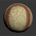 Vintage Baseball With Red Stitching And Worn Surface For Daily Use 3d model