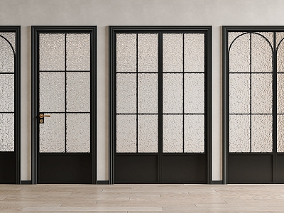 French Style Glass Door Double Open Glass Door French Frosted Glass Door Kitchen Door Toilet Door Glass Single Door sliding door sliding door 3d model