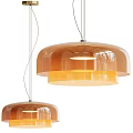 Modern Amber Pendant Lights With Transparent Glossy Shades And Illuminated Design
