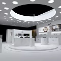 Chopard Watch Exhibition Hall With Display Counters Showcase Models And Central Platform 3d model