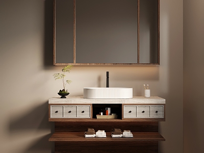 Middle Style Bathroom Cabinet 3d model