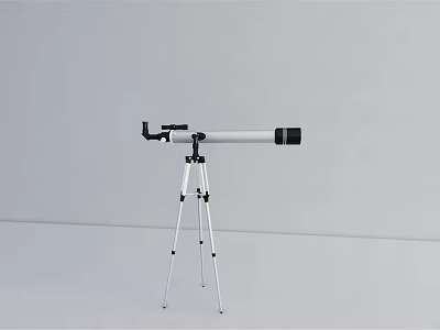 Commercial Equipment Telescope Mounted On Stable Tripod Stand For Professional Use 3d model