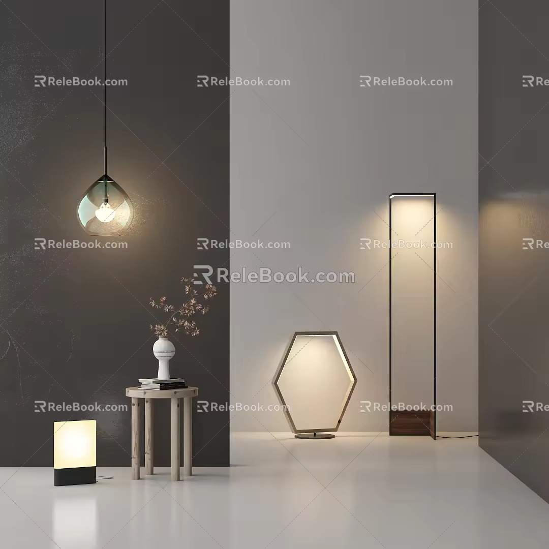 Modern lighting combination floor lamp 3d model
