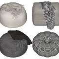 sofa stool combination sofa cushion 3d model
