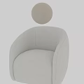 Modern Light Gray Single Sofa with Rounded Armrests and Plush Fabric Design