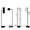 Stylish Floor Lamps Showcasing Different Design Elements Like Spherical And Cylindrical Shades 3d model