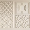 White Decorative Wall Panels With Four Geometric Patterns For Home Decor 3d model