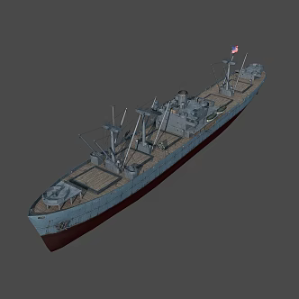 modern warship 3d model