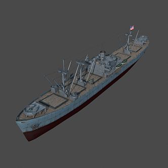 modern warship 3d model