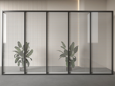 Modern partition glass partition louver glass partition office partition louver 3d model