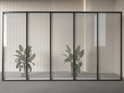Modern partition glass partition louver glass partition office partition louver 3d model