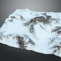 Snow Covered Mountain Range With Rocky Peaks And Natural Landscape