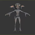 Game Movie Character With Pointed Ears Goggles Slender Body And Sharp Claws 3d model
